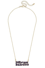 TCU Horned Frogs Slogan Necklace in Purple/Shiny Gold