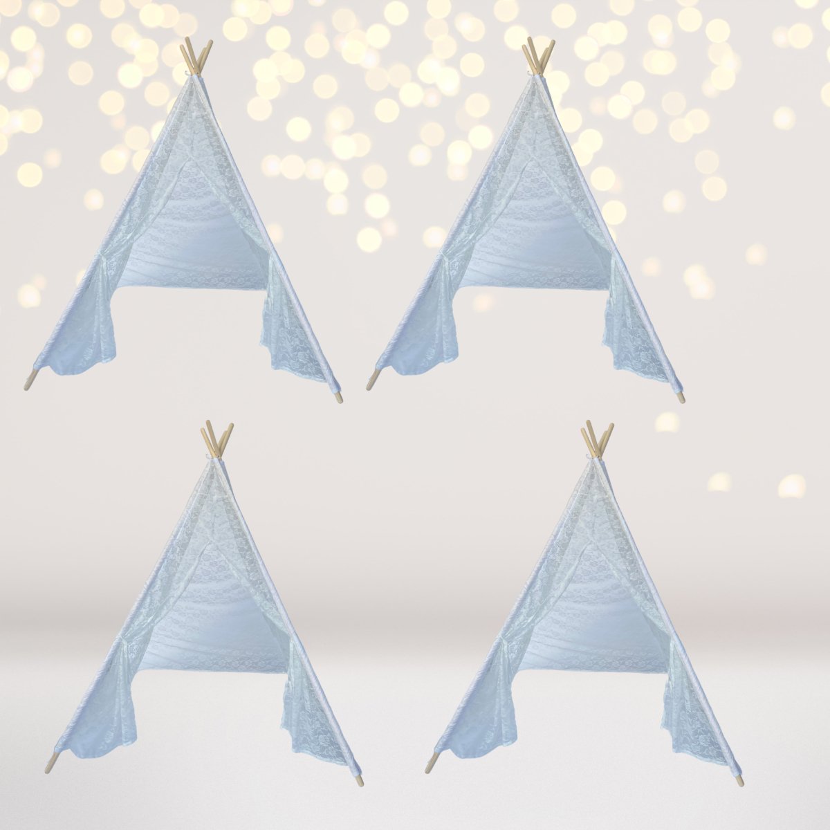 tiki tents 4 pack Kids Sleepover Tents-LUXE Teepee Tent with Lights – Chicky Chicky Bling Bling