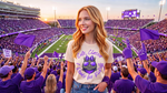 Women's Purple Game Day Spirit Graphic Tee