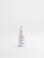 Retinol Alternative Eye Serum white pump bottle with pink and white striped label