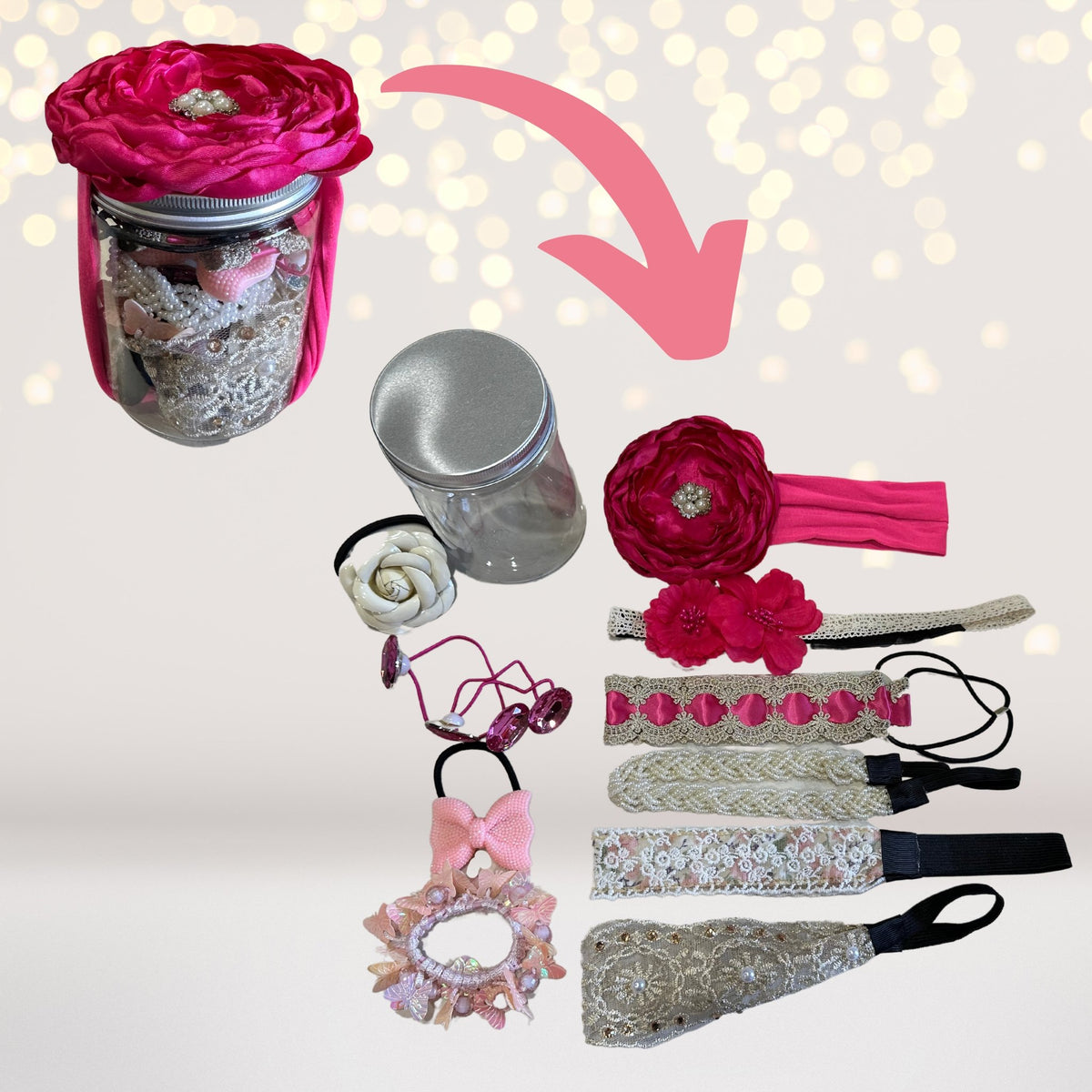 Pink Boho themed party favors-party favor jars
