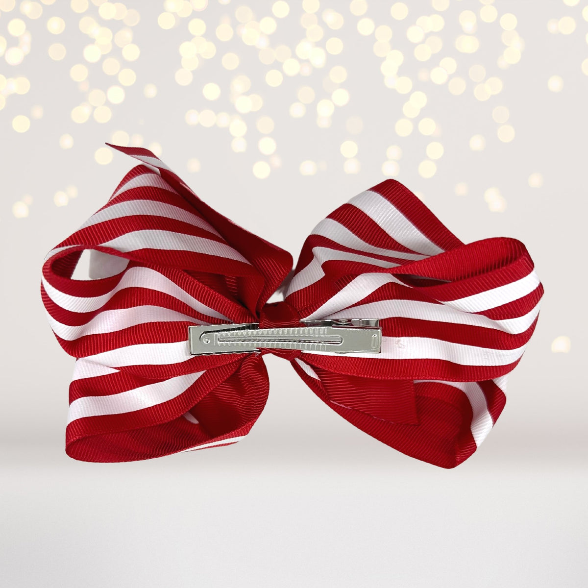 back of striped bow-bow red and  white stripe- lavender and white stripe hair barrette- striped bow for hair- hair accessory