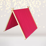 Hot Pink Kids A-Frame Sleepover Play Tent With Lights