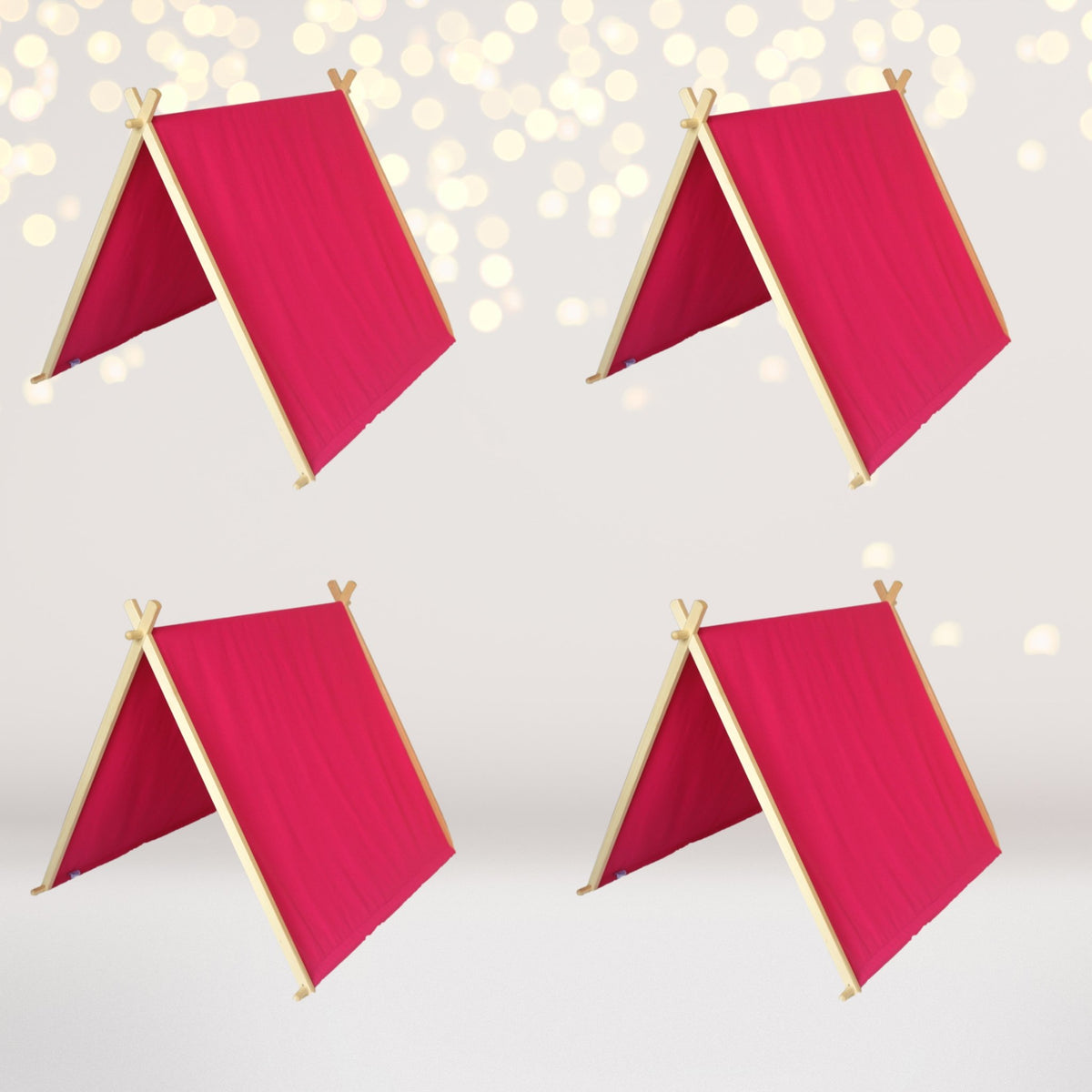 Kids hot pink sleepover tents bulk- kids hot pink tents for sleepover party pack- 4 pack
