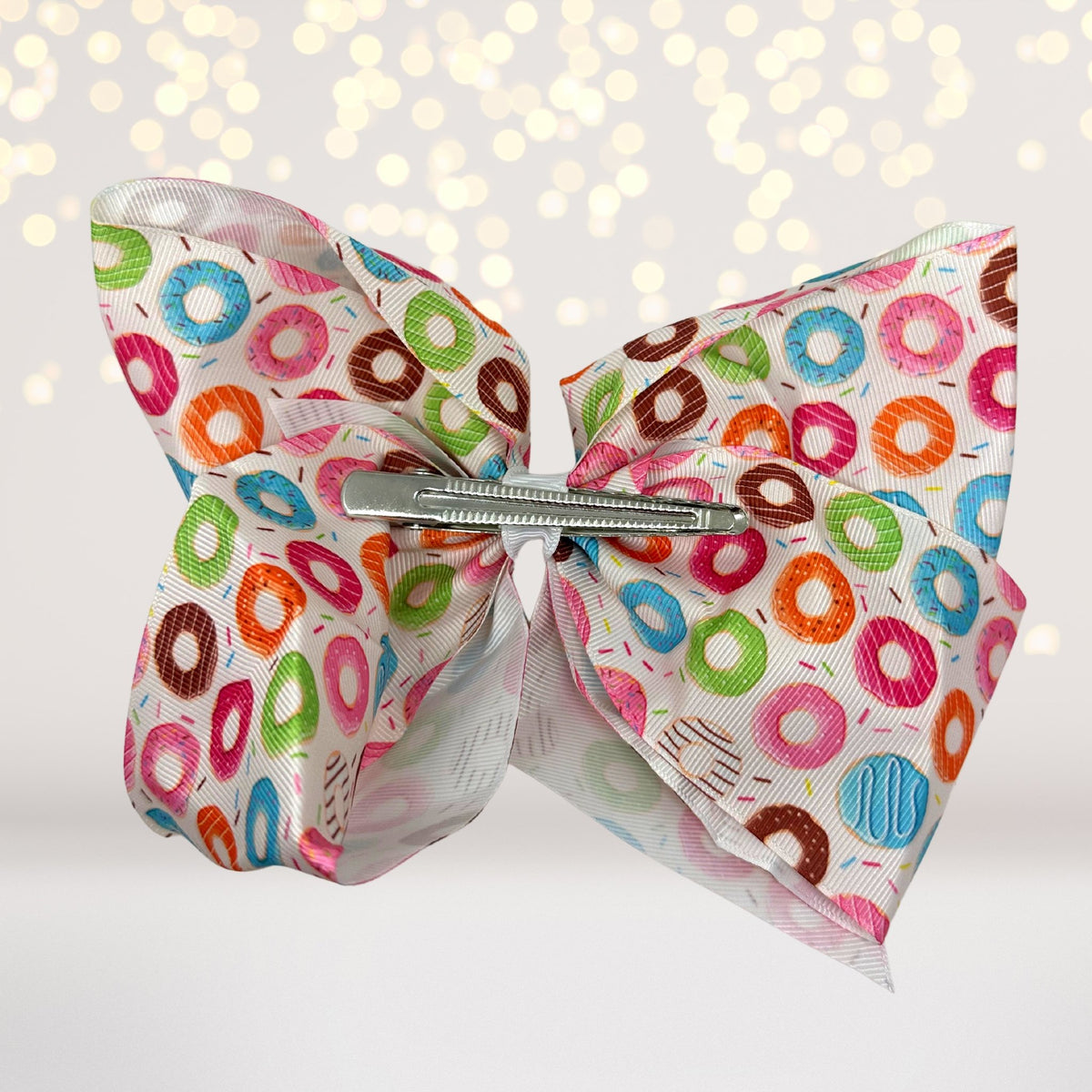 back of Donut hair barrette- doughnut bow for hair-  icing bows- donut hair barrettes- hair accessories