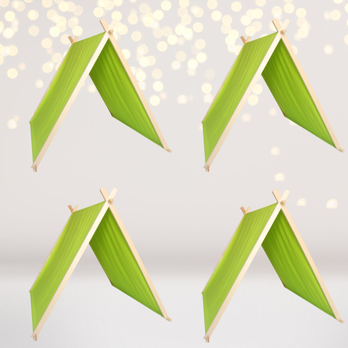 Kids lime green sleepover tents bulk- kids lime green tents for sleepover party pack- 4 pack