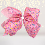 Sprinkles bow for hair- icing bows- sprinkles hair barrette- birthday hair bow- pink sprinkles hair barrettes