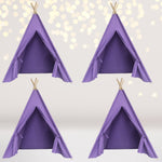 4 pack Kids Sleepover Tents-LUXE Kids Teepee Tent with Lights-Party Pack purple