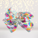 back of bow-Rainbow pop toy bow for hair- rainbow pop hair barrettes- rainbow Barrette- hair accessories