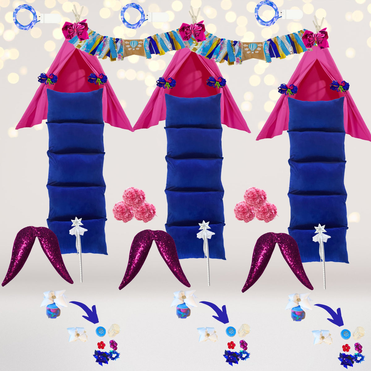 Hot Air Balloon Glamping Sleepover Party Pack, Hot Air Balloon Party Decorations for 3