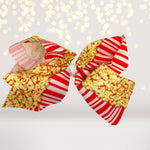 Popcorn hair Barrette- Popcorn print bows for hair- popcorn print hair bow- Popcorn hair barrettes