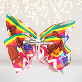 back of Rainbow Ice Cream bow for hair- Icing bows- rainbow ice cream hair barrettes
