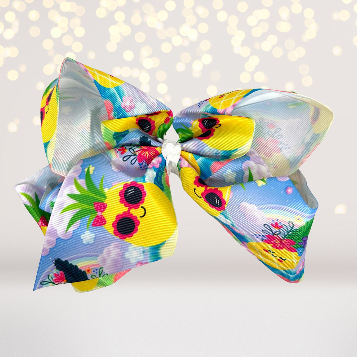 Pineapple bow for hair- pineapple hair barrette- pineapple hair barrettes- pineapple hair clip- pineapple hair bow