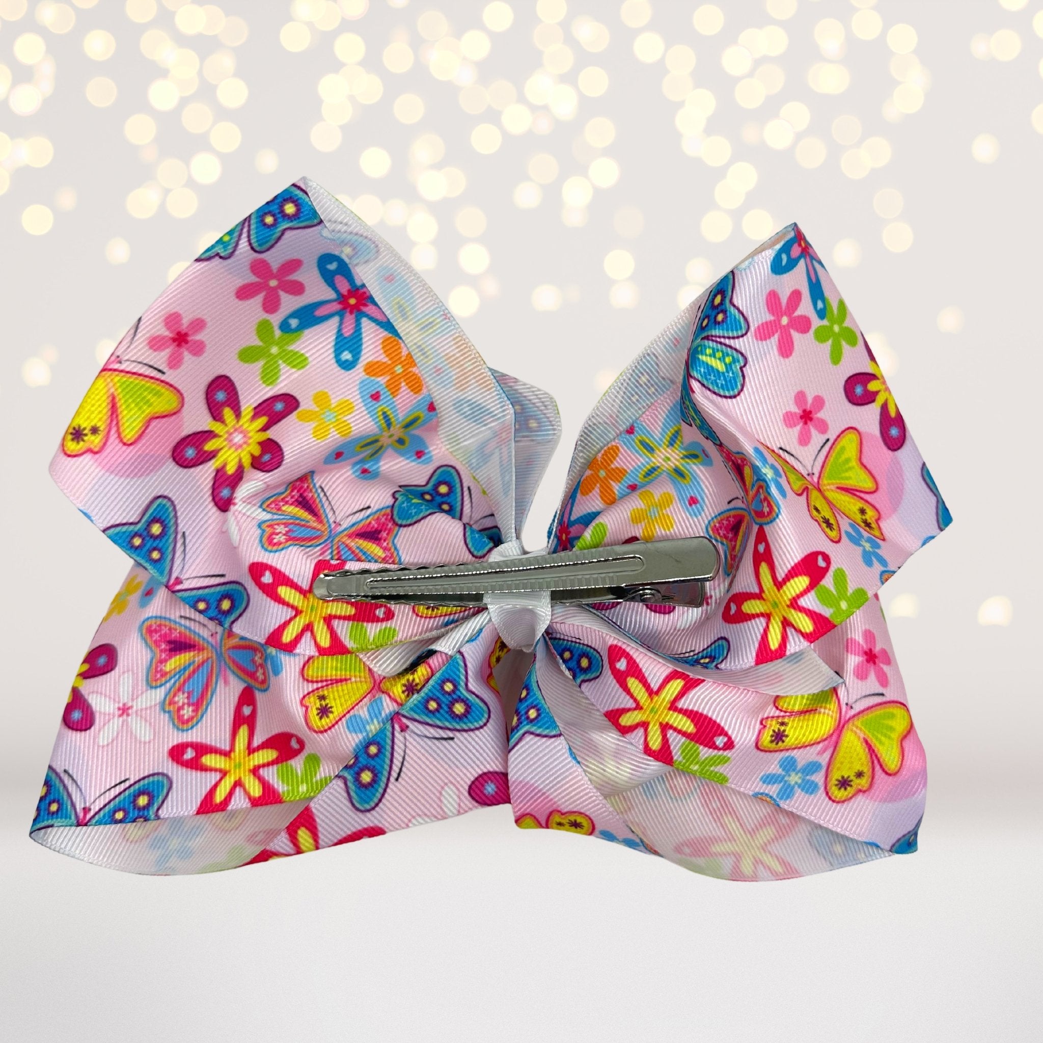 back of Butterfly hair clip- Butterfly clips- Butterfly print bow for hair- butterfly hair barrette- butterfly hair bow