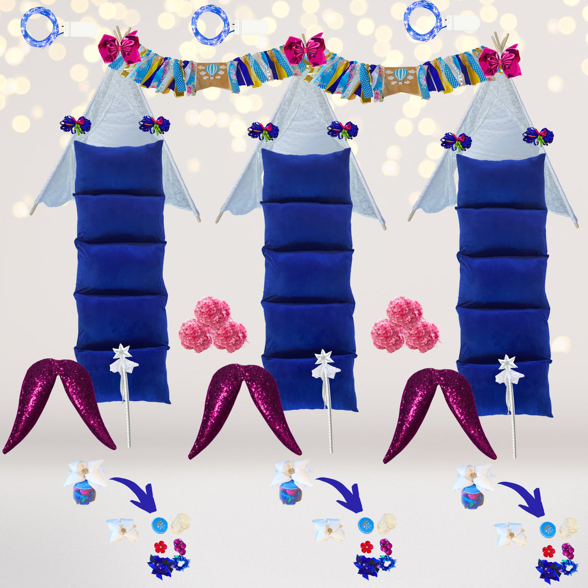 Hot Air Balloon Glamping Sleepover Party Pack, Hot Air Balloon Party Decorations for 3