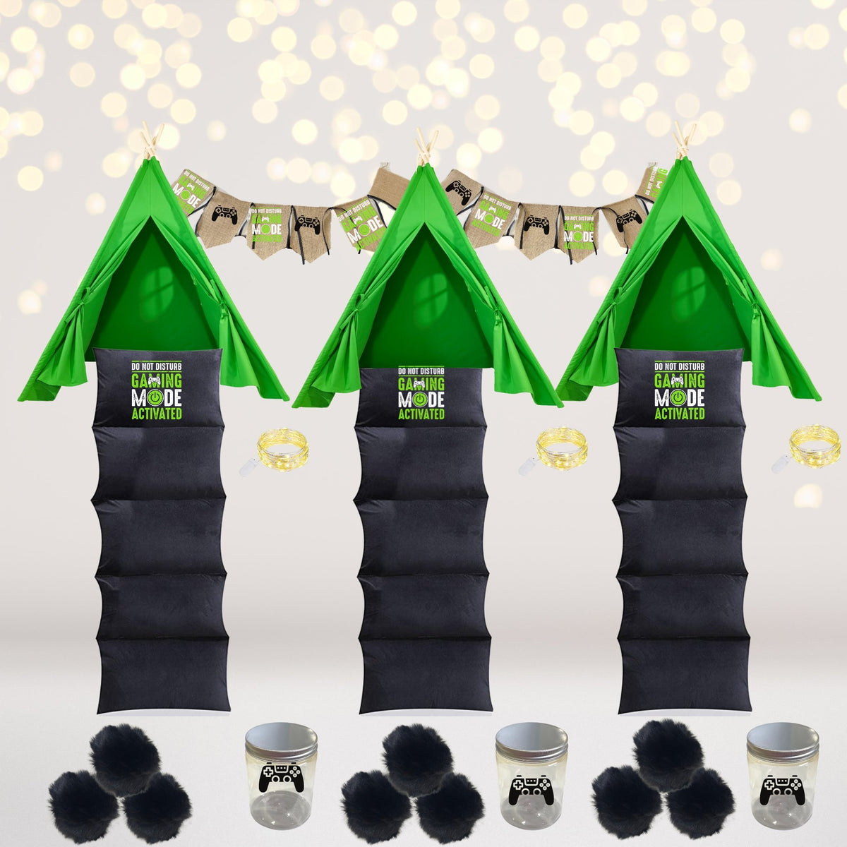 Party Bundle - Retro Video Gamer TeePee Tent Party Sleepover In A Box- xbox