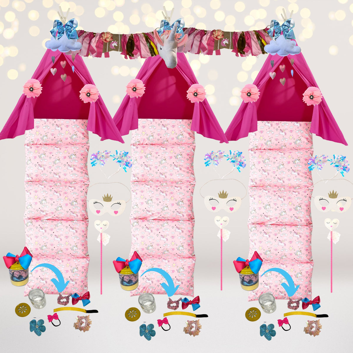 Girls Unicorn Birthday Party Sleepover in a Box