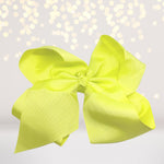 lemon yellow big bows for hair, girls hair bow, accessories for hair, basic 8 inch hair bow