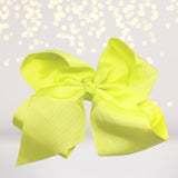 lemon yellow big bows for hair, girls hair bow, accessories for hair, basic 8 inch hair bow