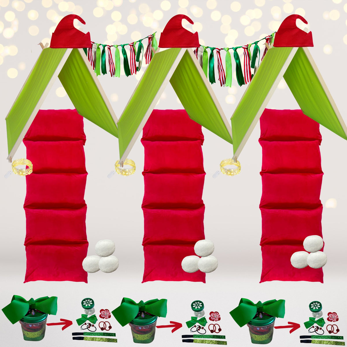 Little Elf Christmas Sleepover Set, it comes with all this
