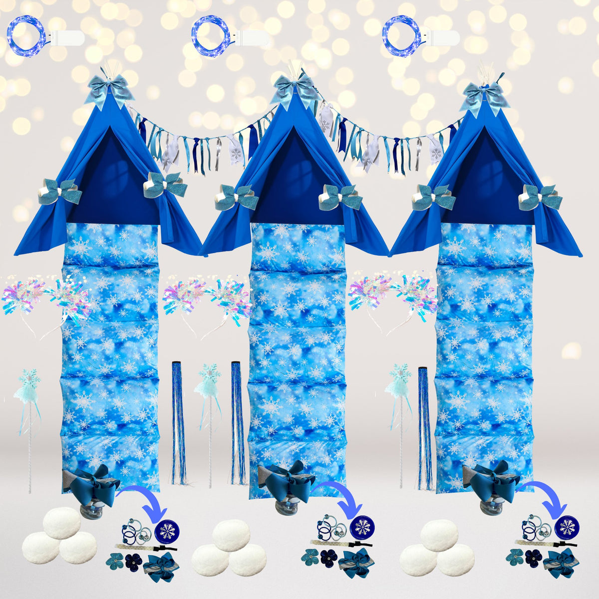 Snowflake Princess Teepee Tent Party Supplies Kit