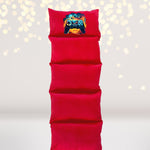 Kids Personalized Red Pillow Bed- Gaming Sleepover 
party