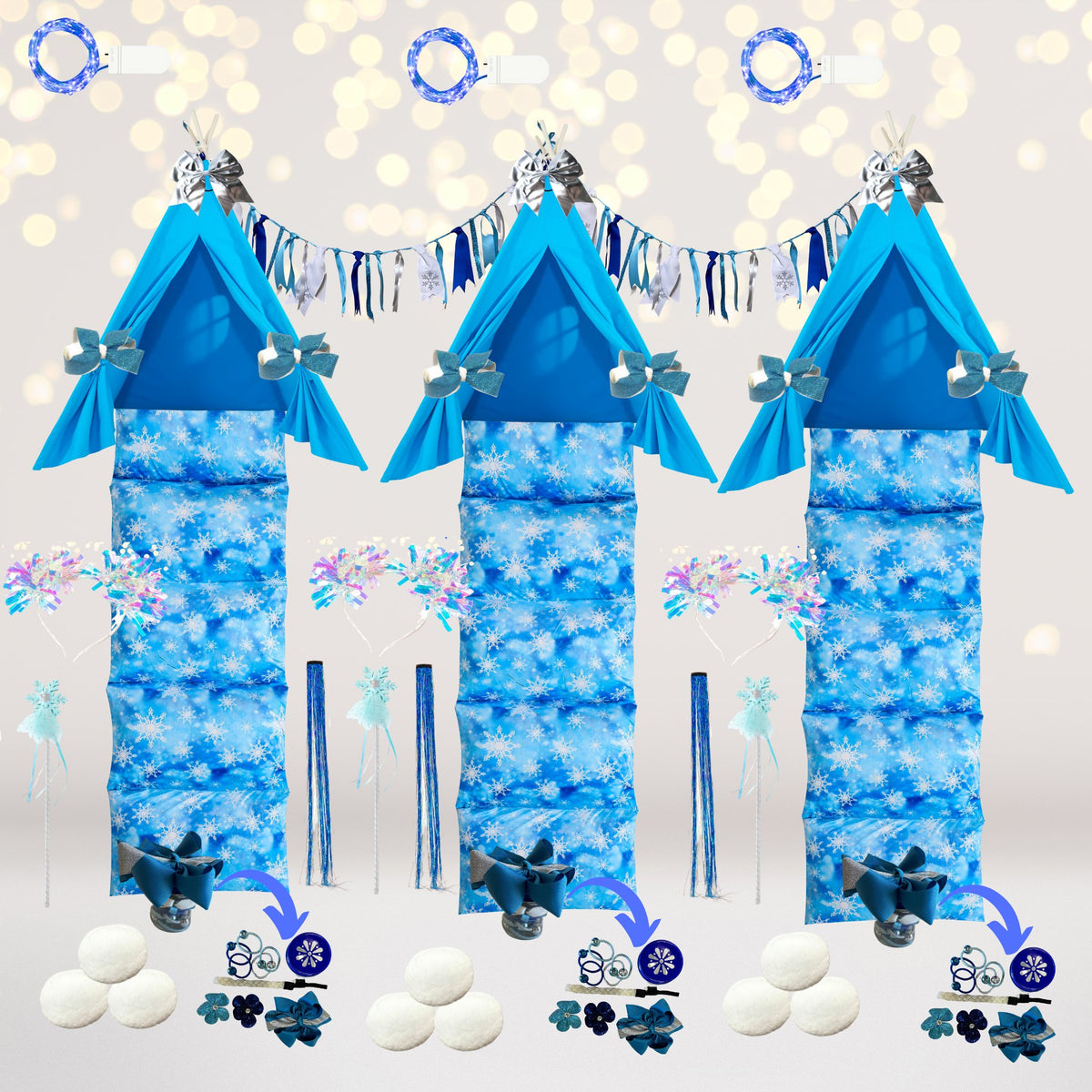 Snowflake Princess Teepee Tent Party Supplies Kit
