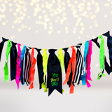 80's theme party banner- glow in the dark party decorations- neon party decorations- 80's party decorations