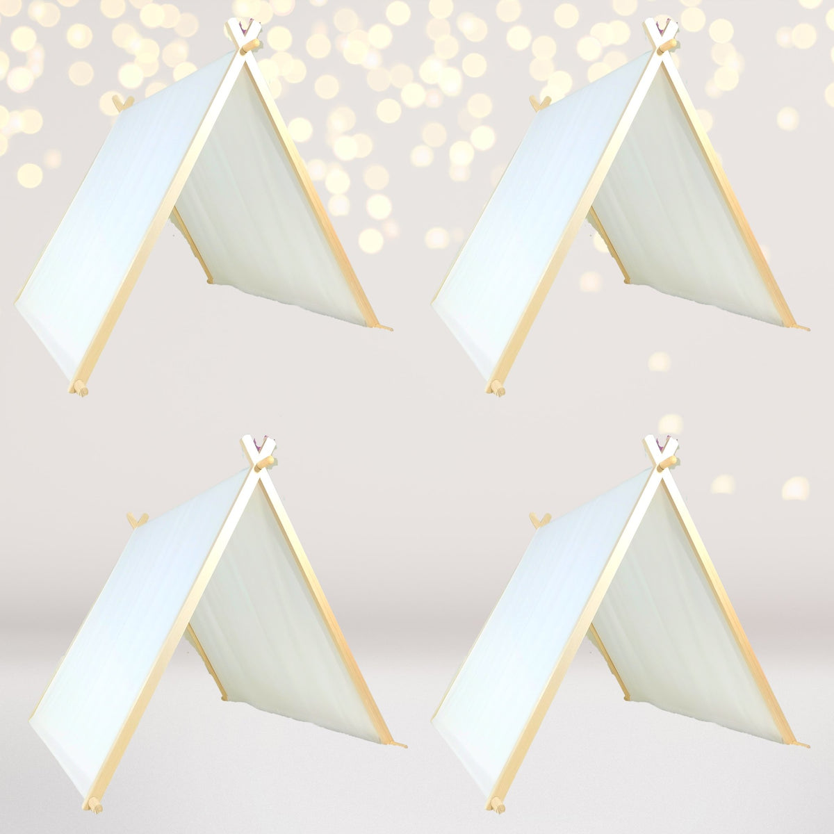 Kids white sleepover tents bulk- kids white tents for sleepover party pack- 4 pack