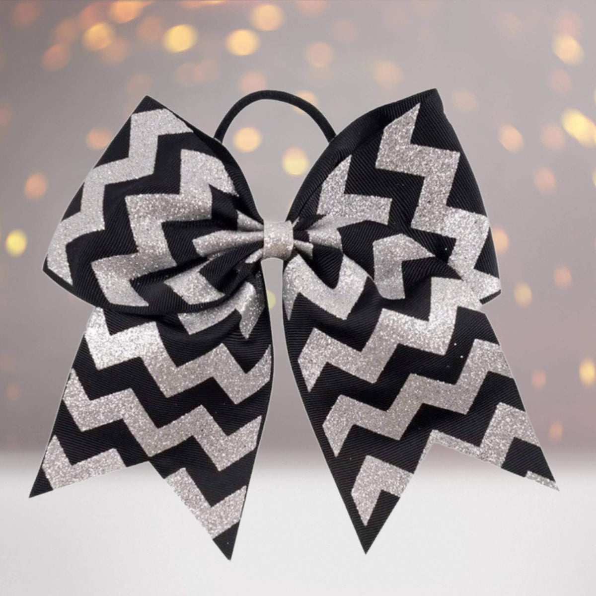 6.5 Glitter Chevron Gross Grain Christmas Cheer Bow