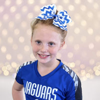 6.5  Glitter Chevron Gross Grain Christmas Cheer Bow