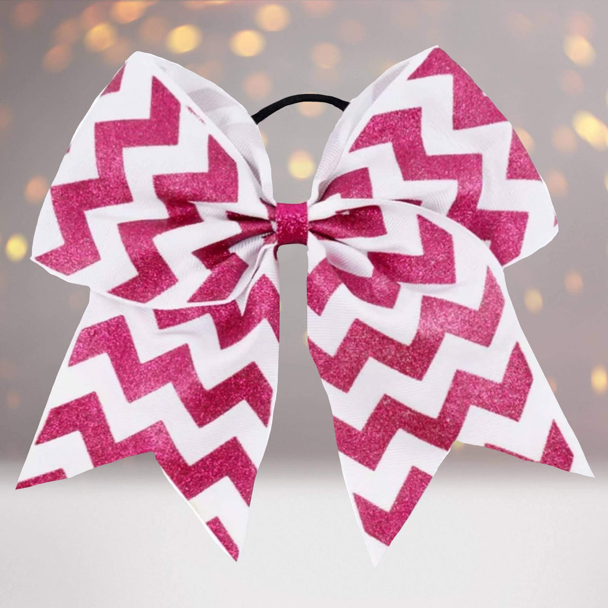 6.5 Glitter Chevron Gross Grain Christmas Cheer Bow