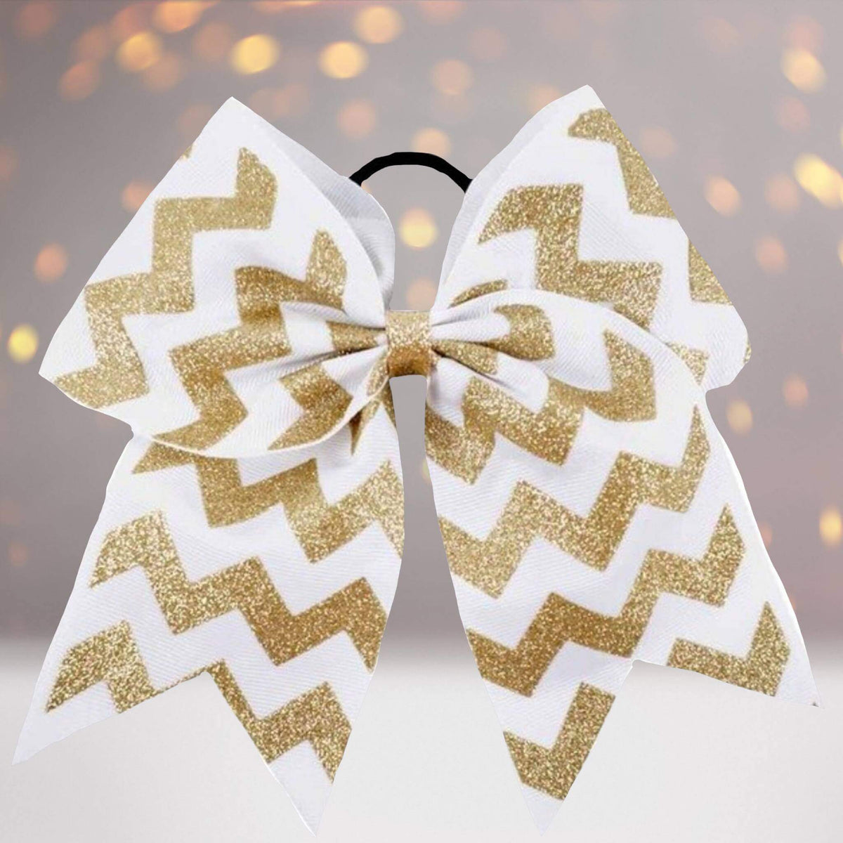 6.5 Glitter Chevron Gross Grain Christmas Cheer Bow