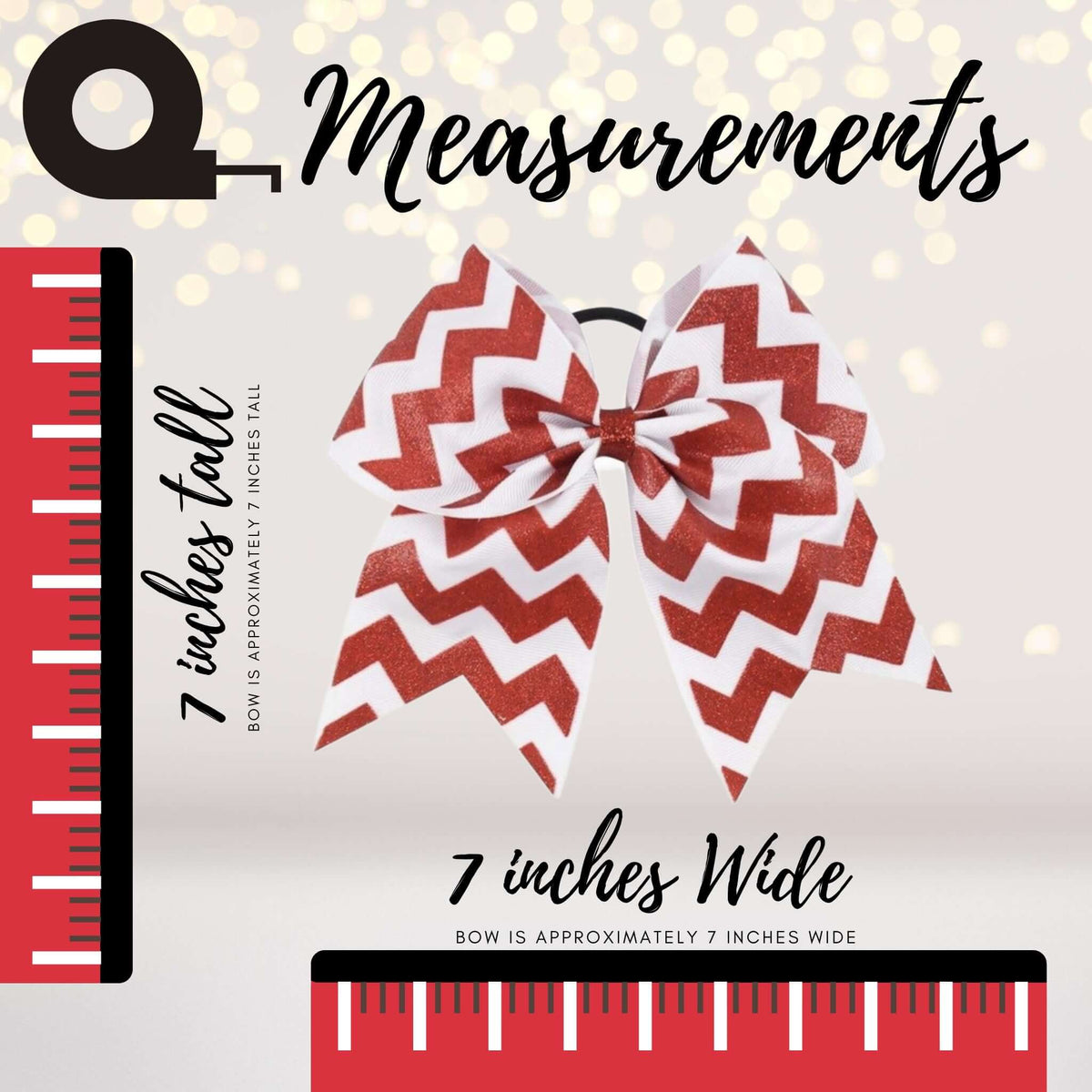 6.5 Glitter Chevron Gross Grain Christmas Cheer Bow