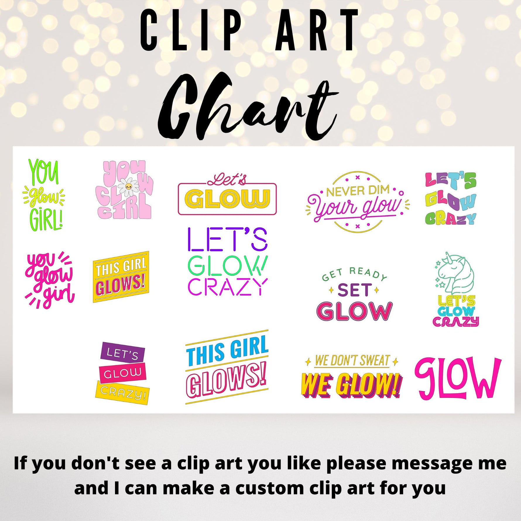 Personalization art work for Glow Party-Glow in the Dark Party Sleepover Kit- Neon Party Supplies