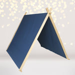 Navy Blue Kids A-Frame Sleepover Play Tent With Lights