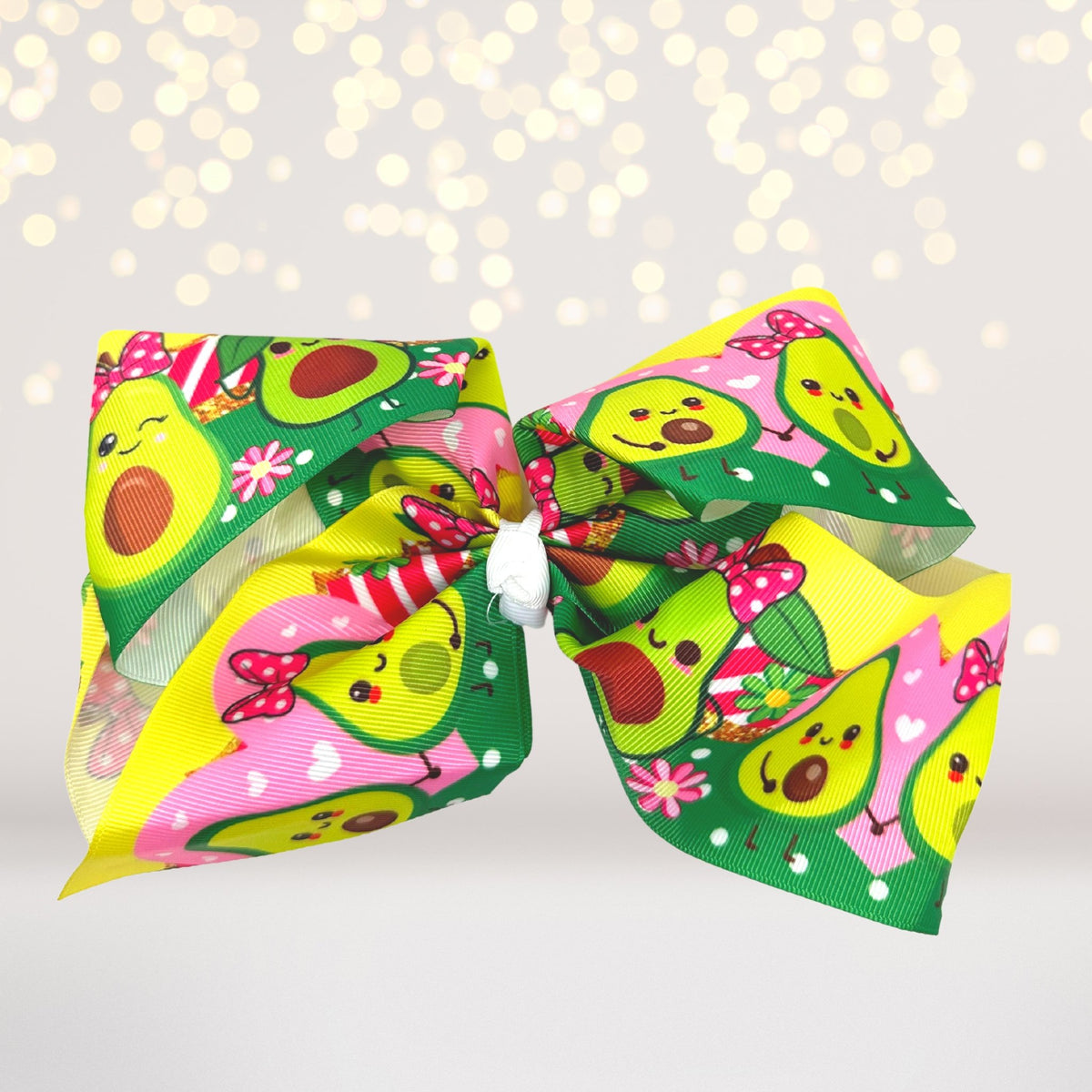 avocado bow for hair- avocado print hair barrette- avocado hair barrettes- avocado hair clip- avocado hair bow