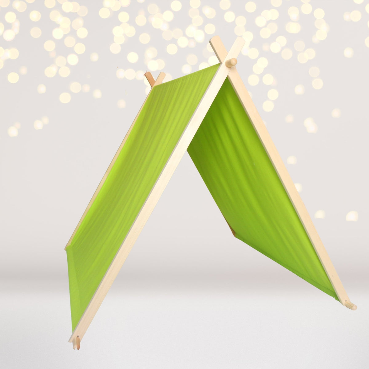 Lime Green Kids A-Frame Sleepover Play Tent With Lights