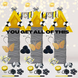 White and Black Bee Party Supplies-Sleepover Kit