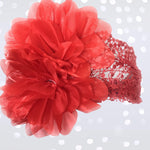 Cheery Red Crochet Lace Gatsby headband