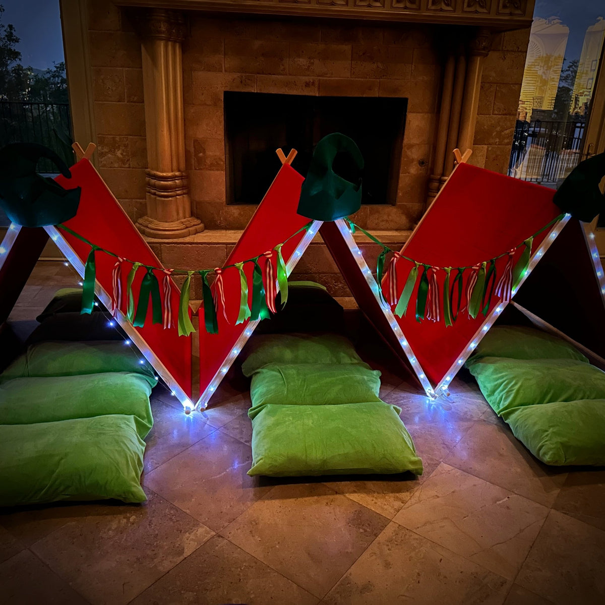 kids sleepover tents bulk- how our tents for sleepover look all set up