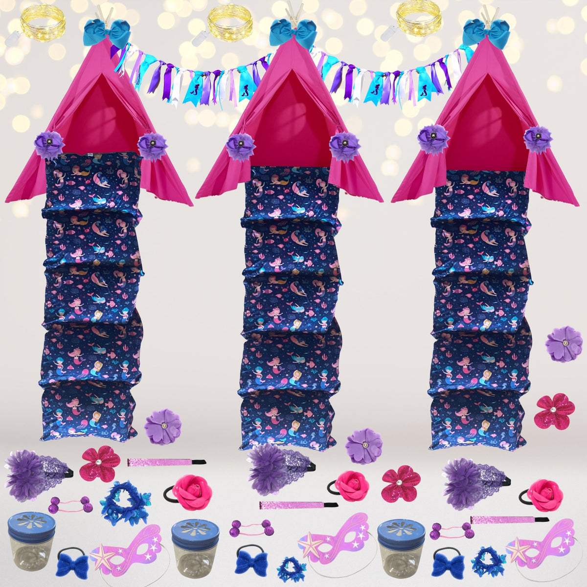 Mermaid party- mermaid sleepover party in a box- theme party supply kit