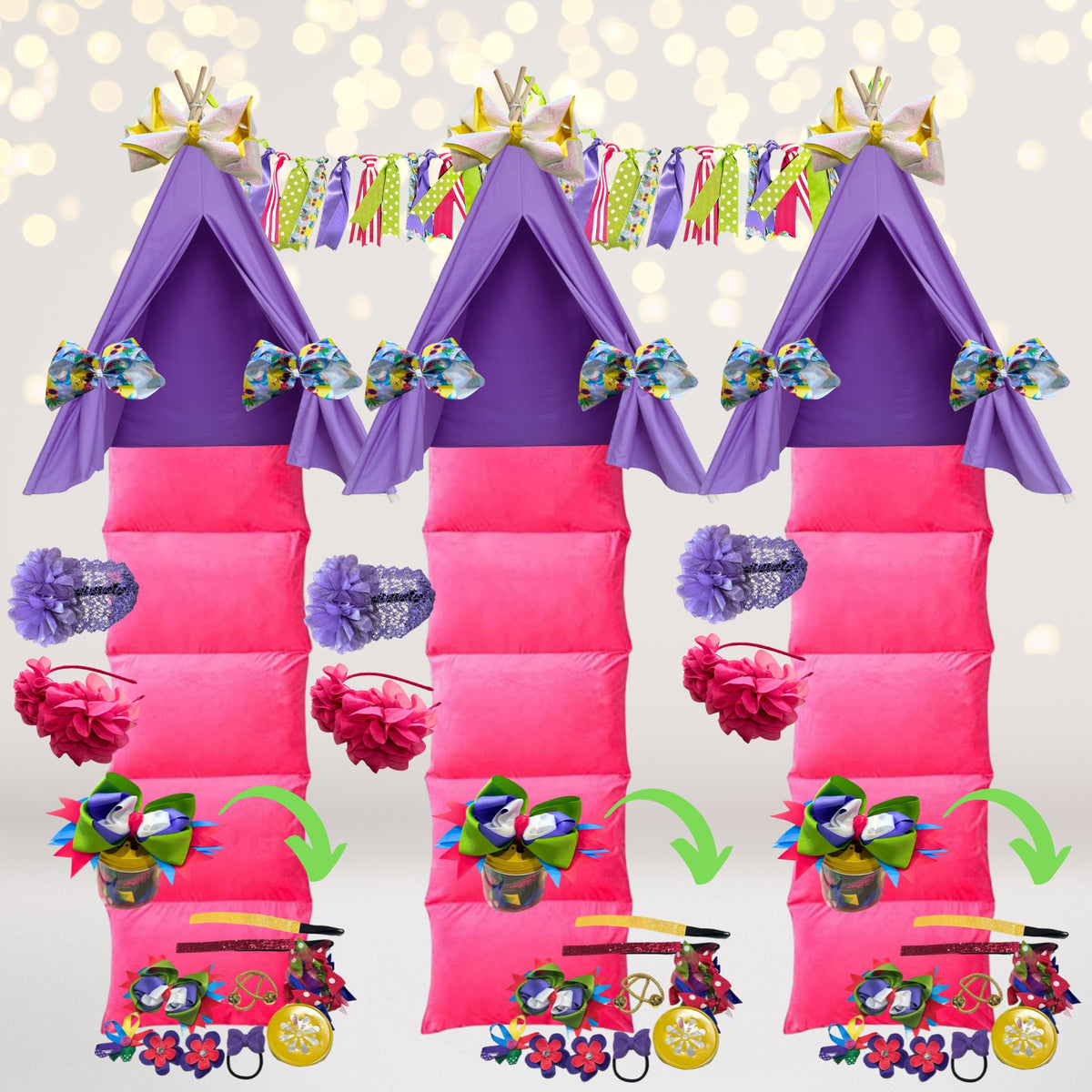 Pineapple Luau Sleepover Party Supplies Kit
