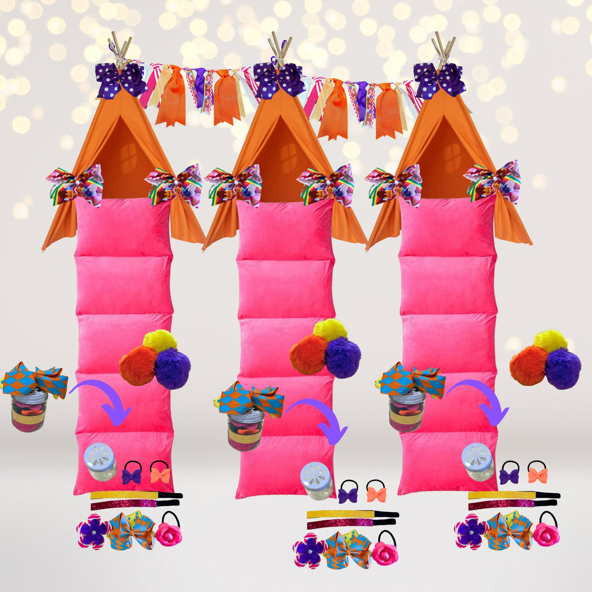 Rainbow Parties Ice Cream Sleepover Party Supplies Kit