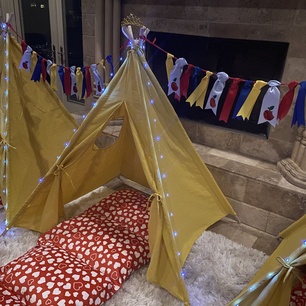 apple tent Princess Tee Pee Slumber Party Set, Princess Glamping Party Kit Sin Transform any night into Case &  ACC:Lens cap with holder McWill's LCD Upgrade for