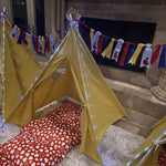 Apple Princess Tee Pee Tent Slumber Party Set, Princess Glamping Party Kit