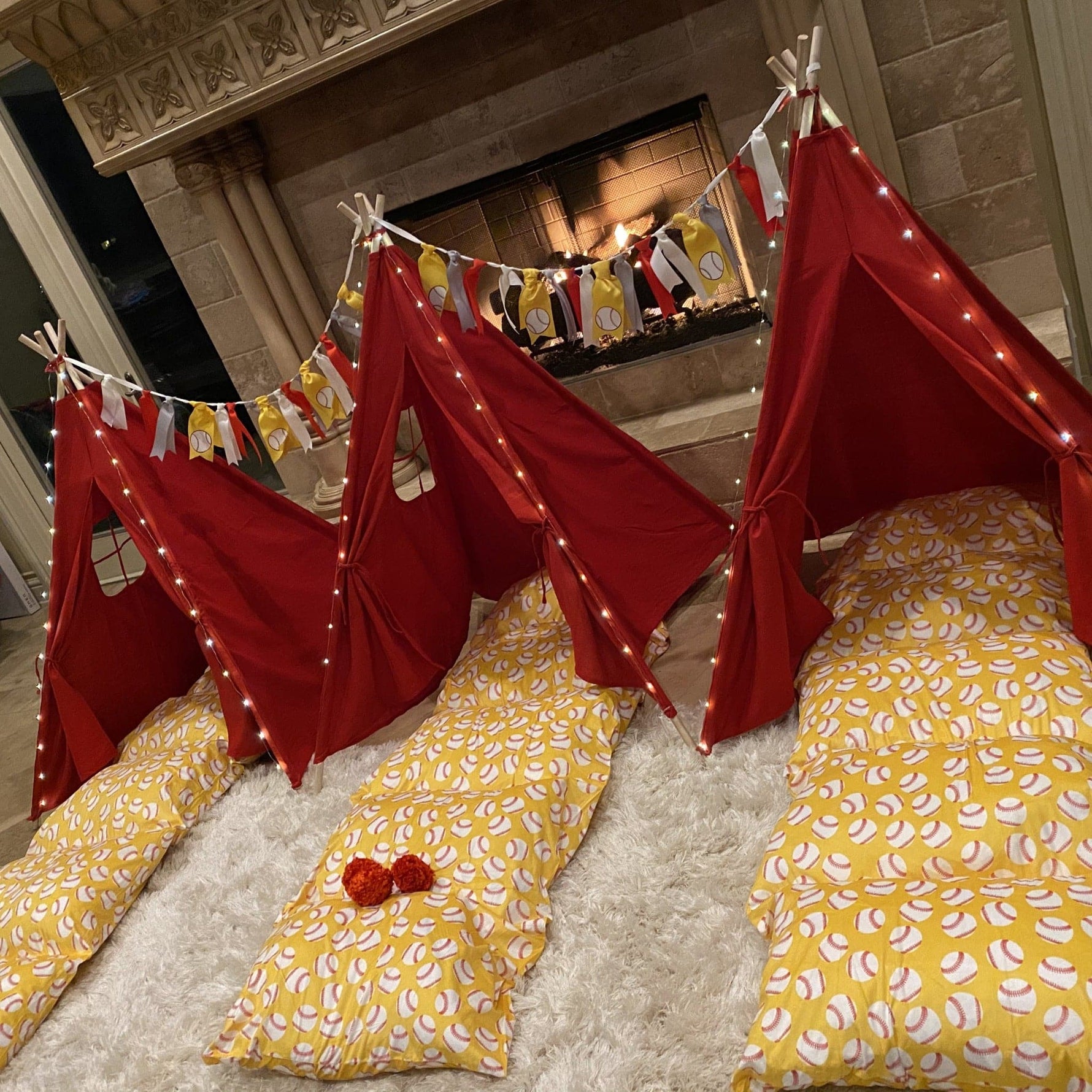 Baseball and Softball Teepee Tent Sleepover Party Kit –