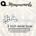 Black and White Polka Dot Bow Headband, Soft Elastic Baby Headband