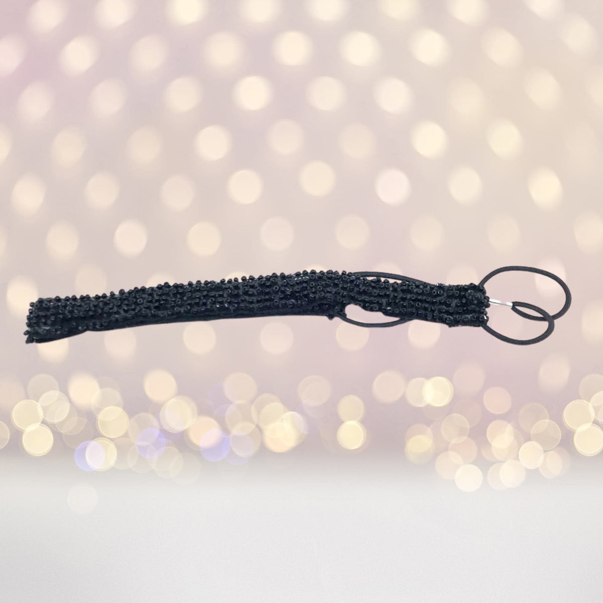 Black Bead Bohemian Headband, Hippie Headband