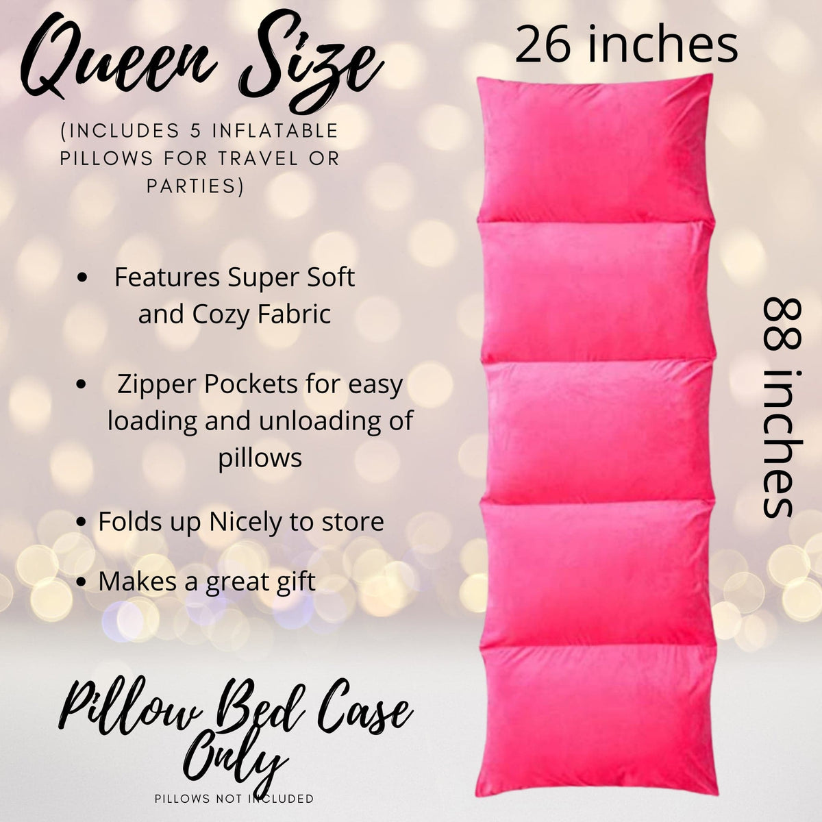 Pink Floor Pillow Bed- Kids Pillow Bed Case